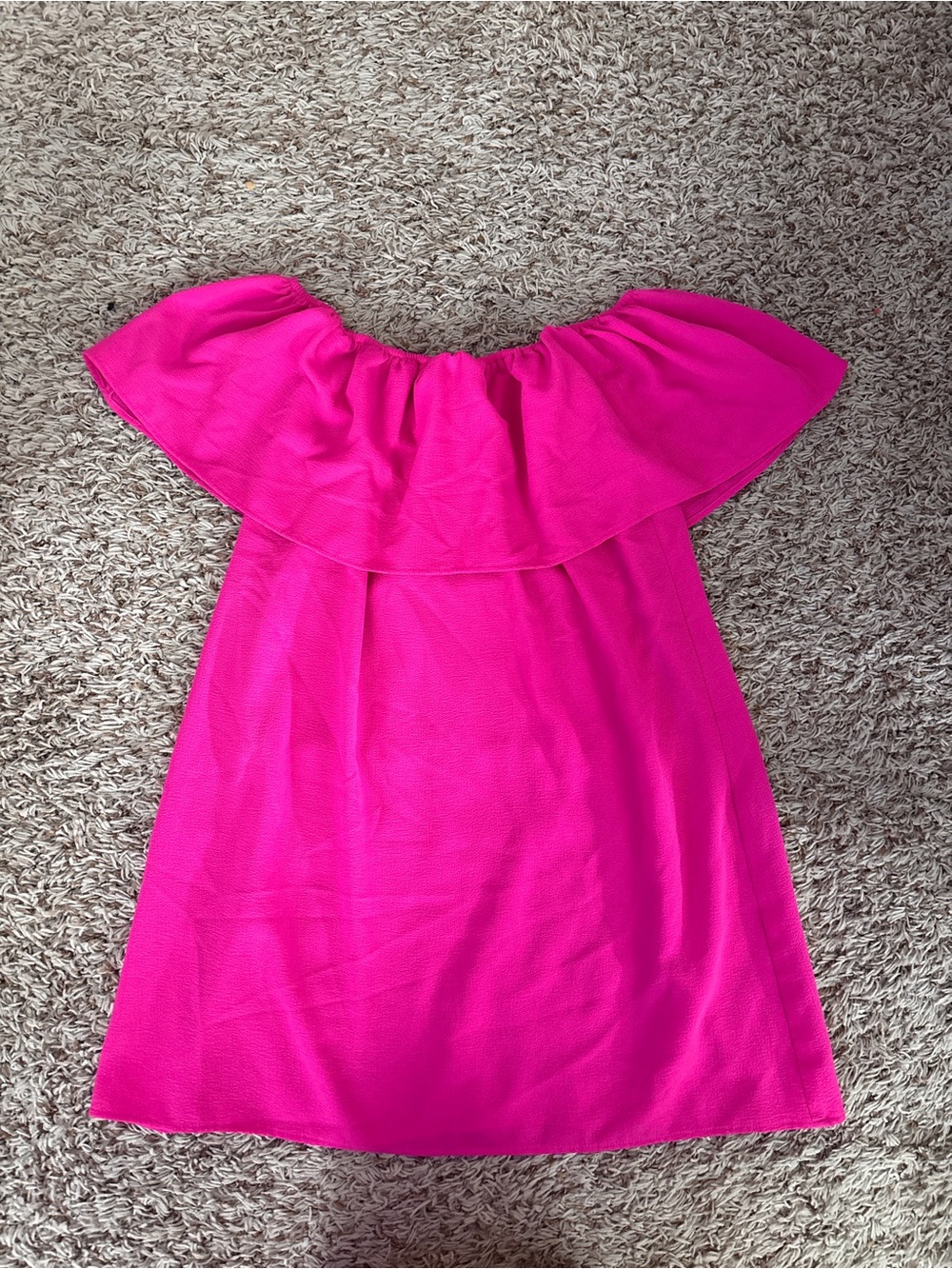 Show Me Your Mumu Hot Pink Off-Shoulder Ruffle Dress